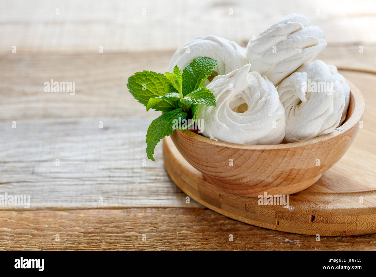 Delicate marshmallow and mint. Stock Photo