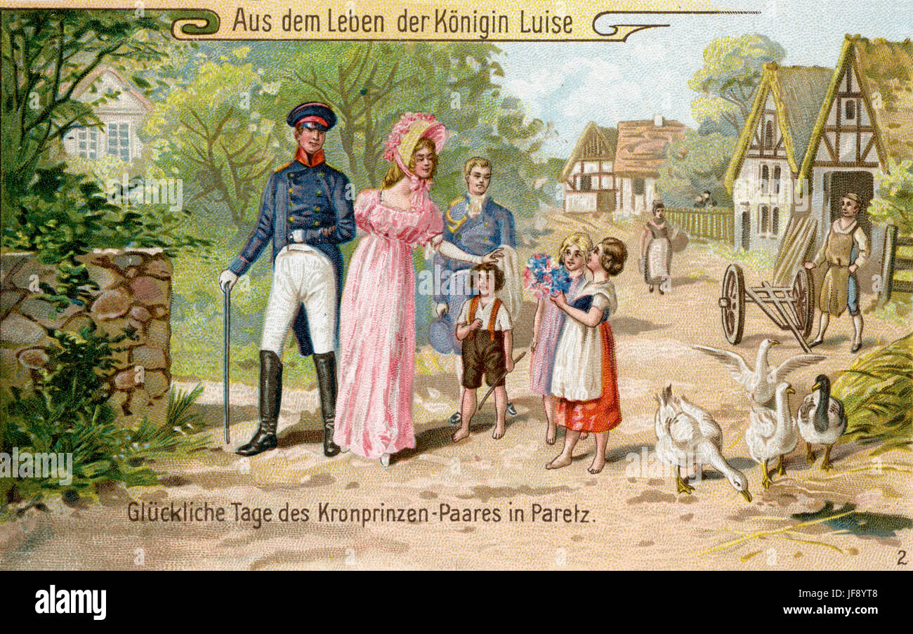 Early years of marriage in Paretz. Life of Duchess Louise of Mecklenburg-Strelitz, Queen Consort of Prussia. Wife of Frederick William III (10 March 1776 – 19 July 1810). Stock Photo