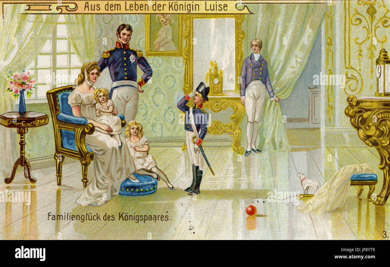 Children of Frederick William and Louise of Prussia. Life of Duchess Louise of Mecklenburg-Strelitz, Queen Consort of Prussia. Wife of Frederick William III (10 March 1776 – 19 July 1810). Stock Photo
