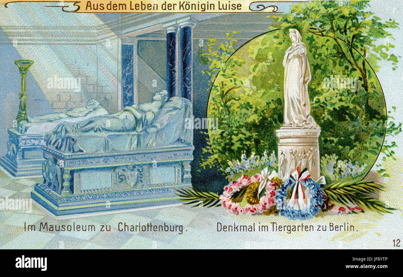Mausoleum of Queen Louise in Charlottenburg and memorial in Berlin Zoo. Life of Duchess Louise of Mecklenburg-Strelitz, Queen Consort of Prussia. Wife of Frederick William III (10 March 1776 – 19 July 1810). Stock Photo