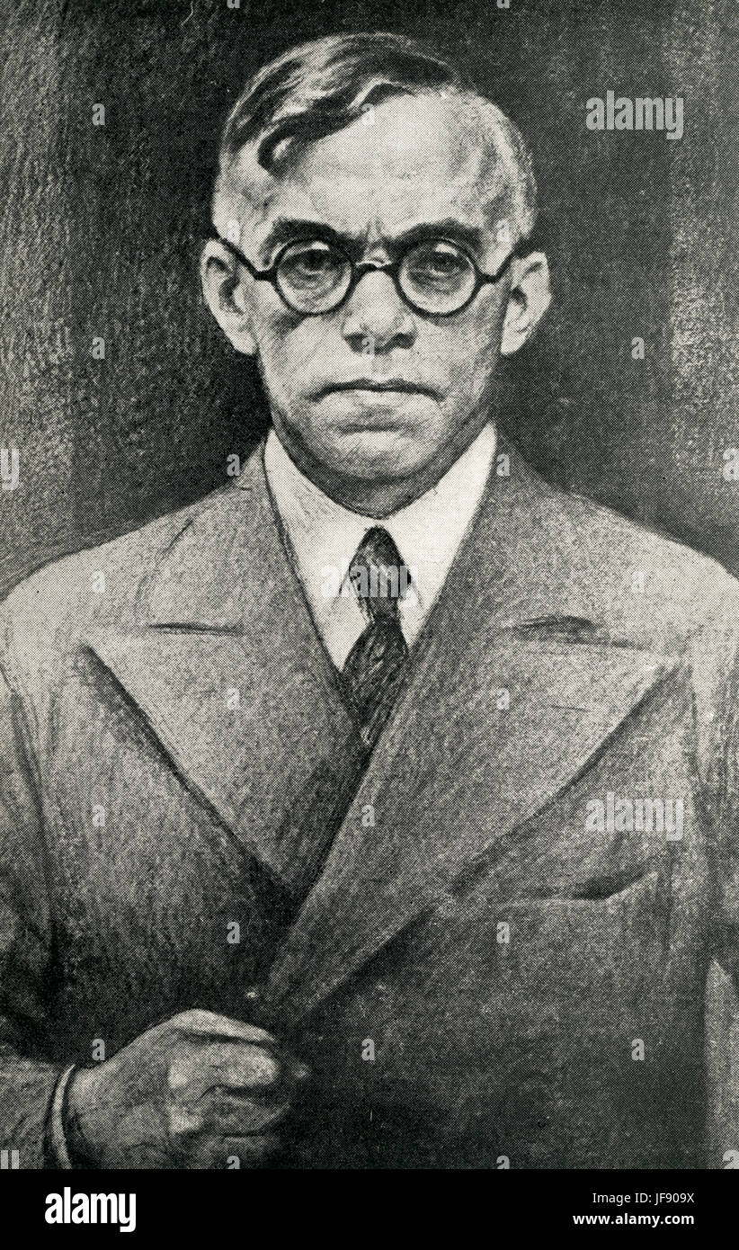 Ze'ev Vladimir Jabotinsky (or Zhabotinski) - portrait of the Russian Zionist leader and revisionist as a young man, wearing pince - nez glasses. Postcard published in Tel Aviv. ZVJ: 18 October 1880 - 4 August 1940. Stock Photo