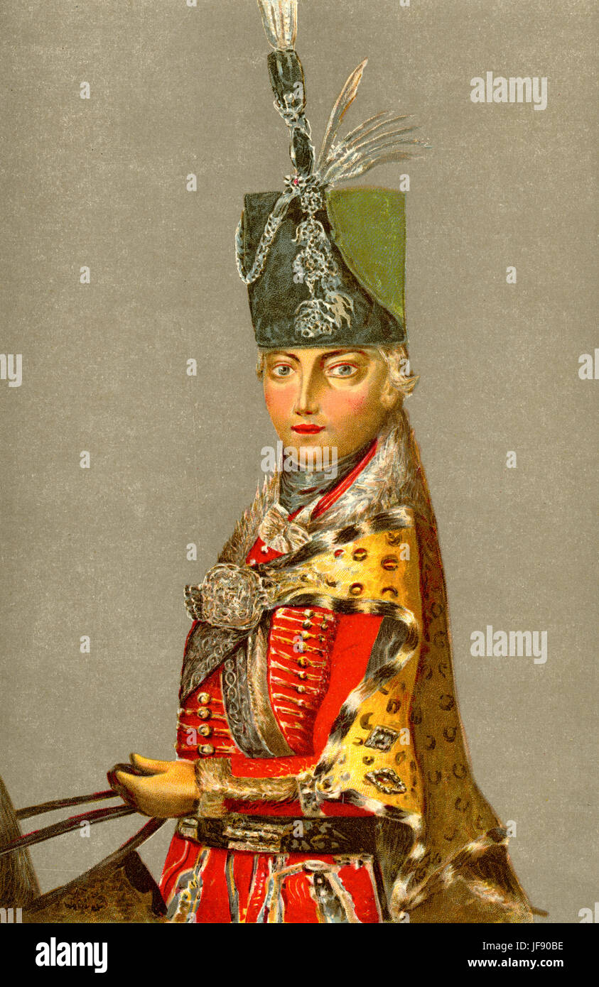 Hungarian bodyguard of Queen Maria Theresa (13 May 1717 – 29 November 1780), in military uniform Stock Photo