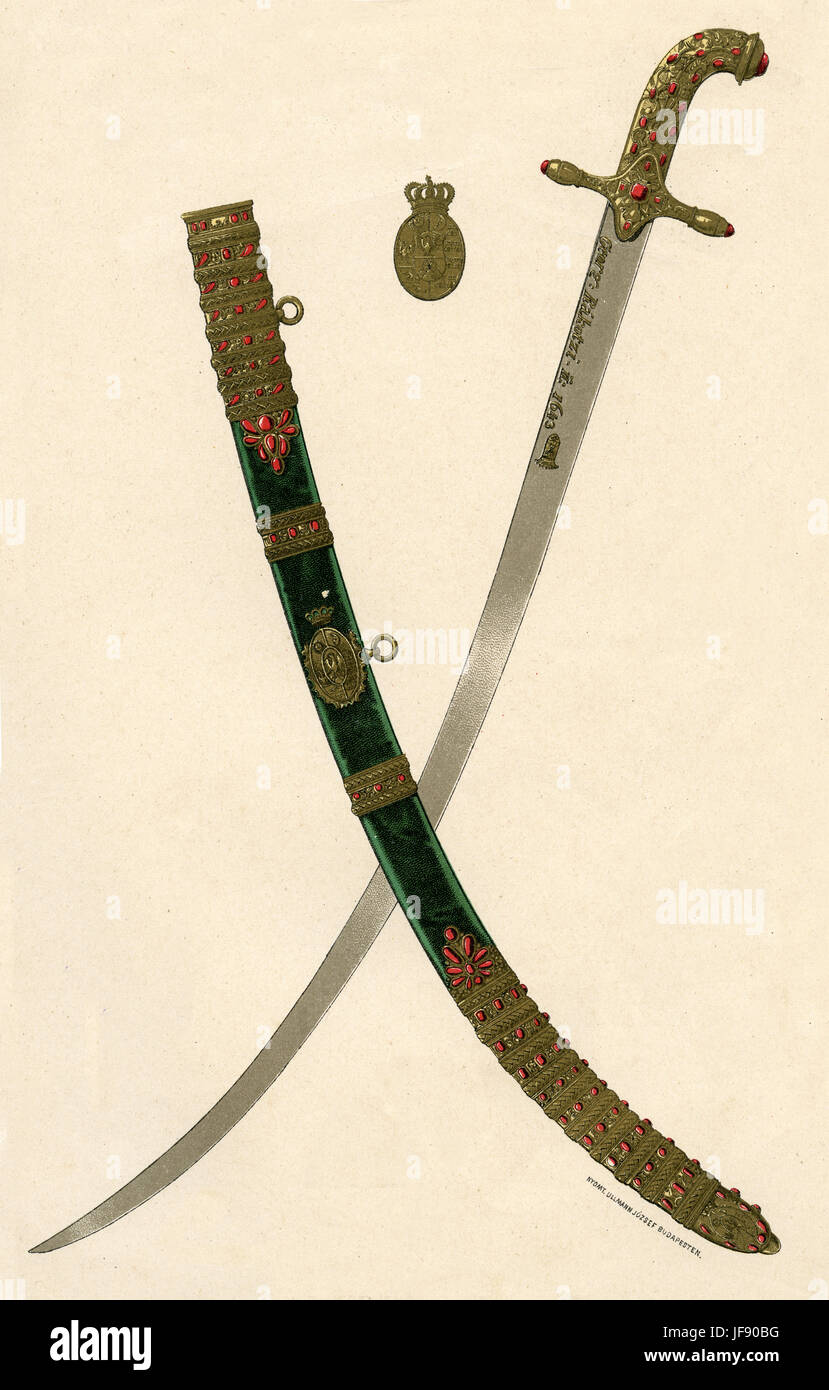 Sword of George II Rakoczi (II. Rákóczi György, 30 January 1621 – 7 June 1660), Hungarian nobleman and Prince of Transylvania Stock Photo