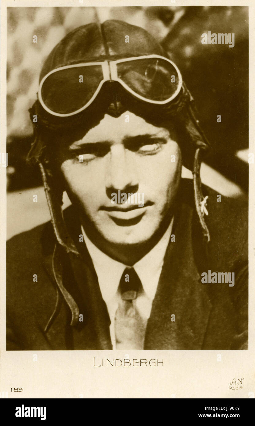 Charles Lindbergh (4 February 1902 – 26 August 1974), American aviator who made the first solo transatlantic flight Stock Photo