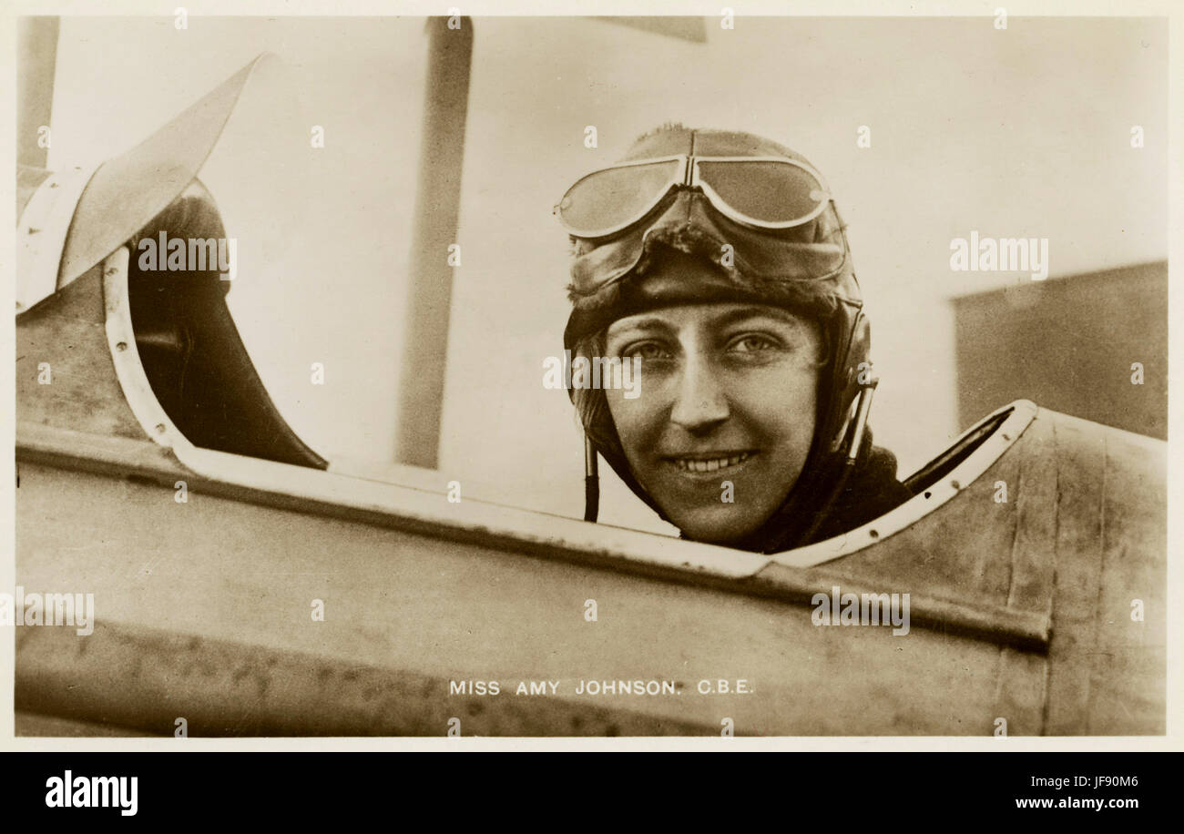 Amy Johnson (1 July 1903 – 5 January 1941), English aviator, first woman to fly solo from Britain to Australia Stock Photo
