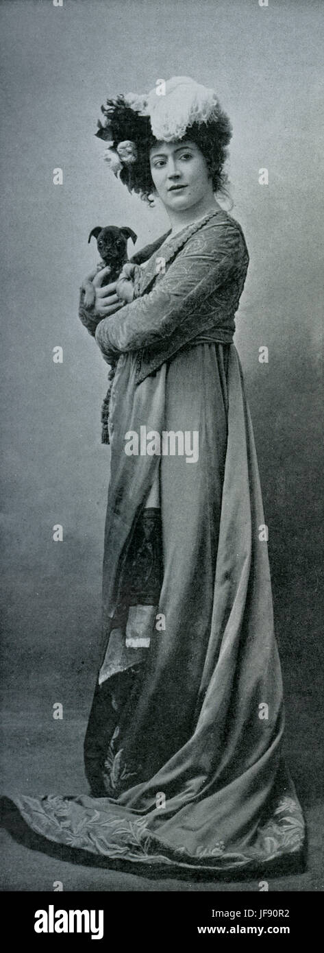 Jane Hading as Joséphine in Plus que reine, play by Emile Bergerat. Production at the Théâtre de la Porte - Saint - Martin, 1899.  French actress, 25 November 1859 - 1933. Stock Photo