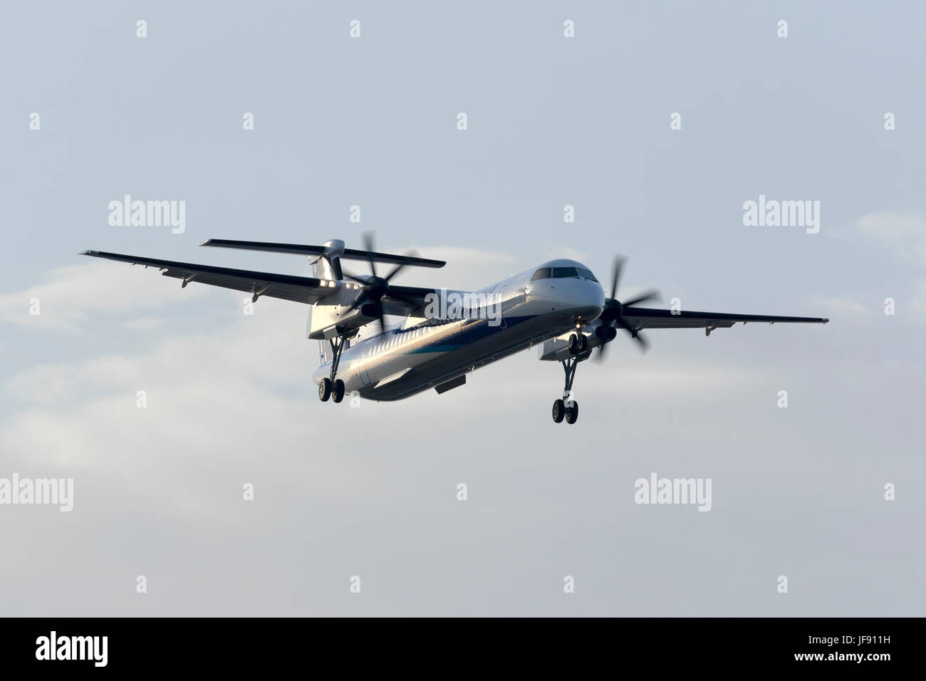 ANA Bombardier DHC-8-402 Q400 [C-FHUM] making a technical stop on its delivery flight to Japan. Stock Photo
