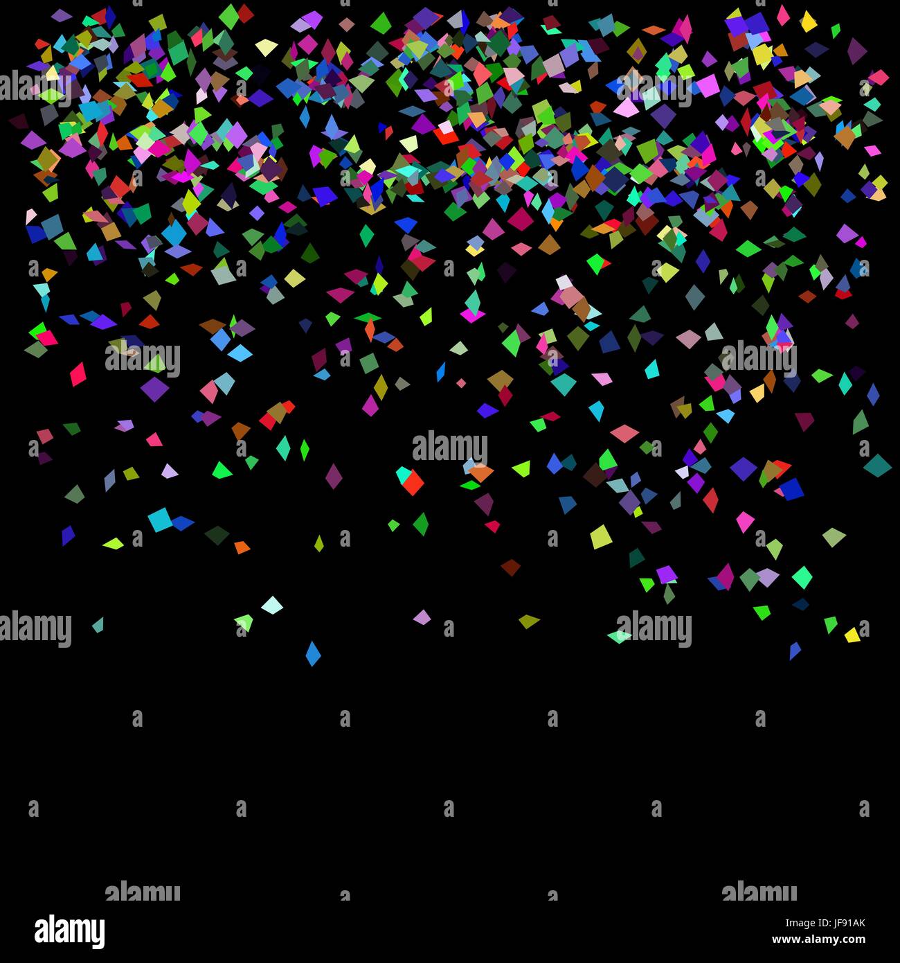 Falling Colorful Confetti Isolated on Dark Background Stock Vector ...