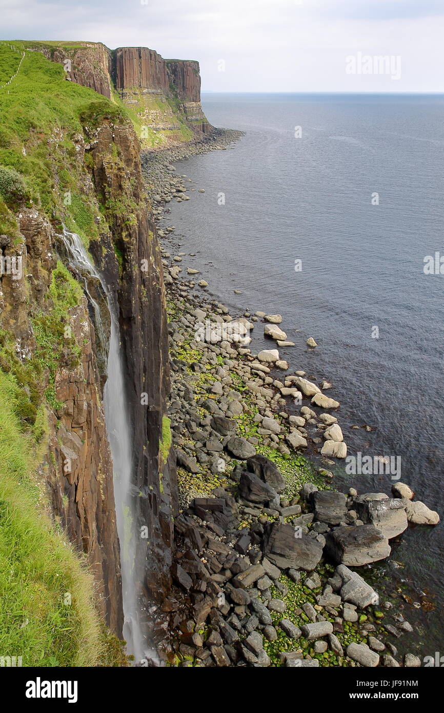 Mealt falls and Kilt Rock in Trotternish Peninsula, Isle of Skye ...