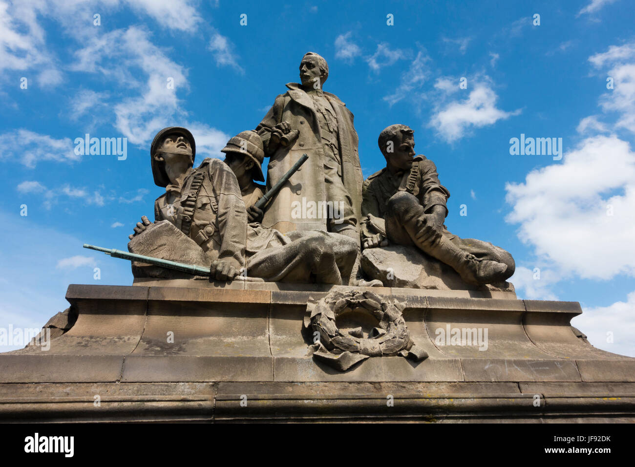 Kings Own Scottish Borderers Regiment, South Africa Memorial, North Bridge, Edinburgh, Scotland. Stock Photo