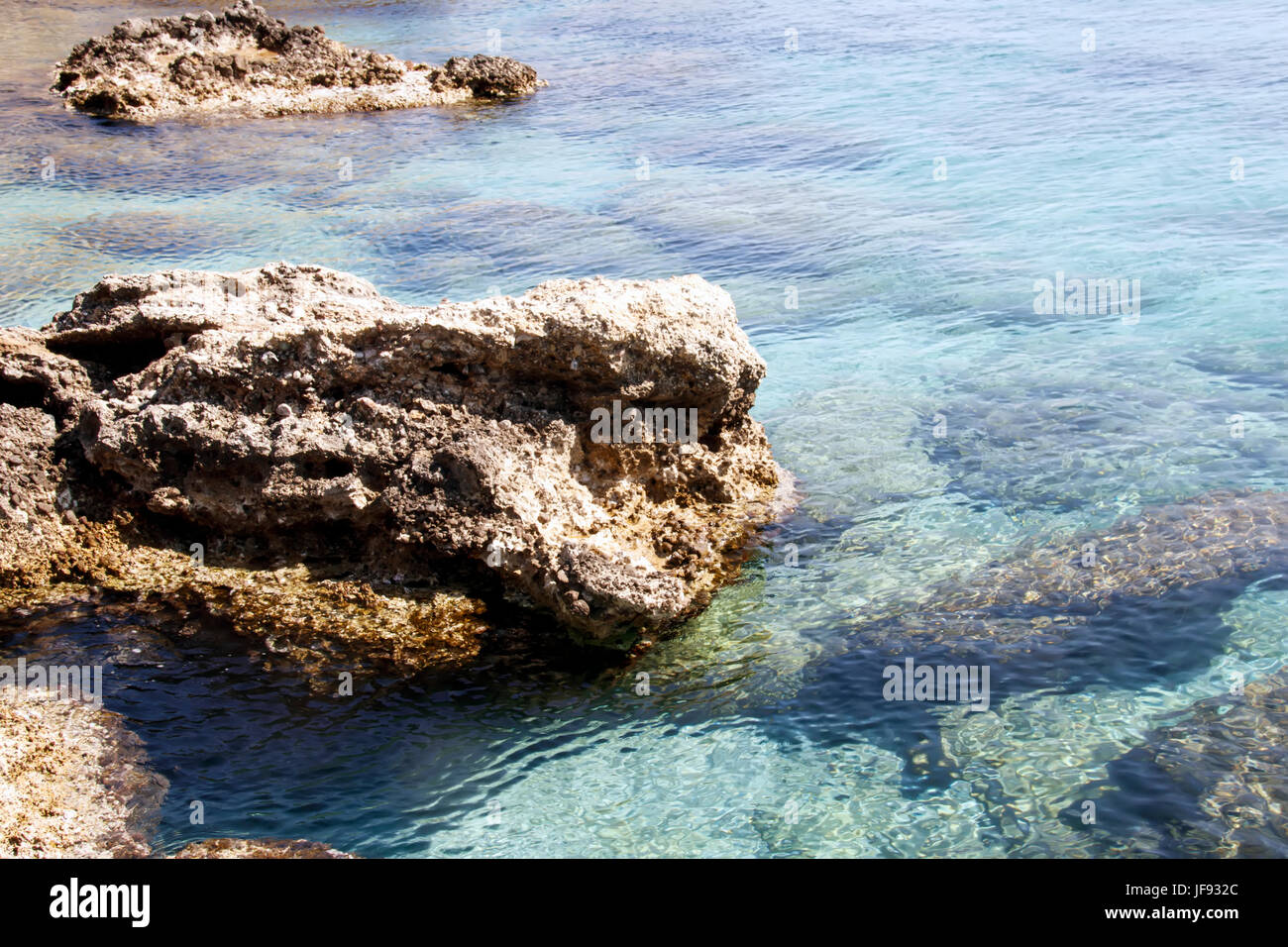 Turquoise waters of Mediterranean sea Stock Photo