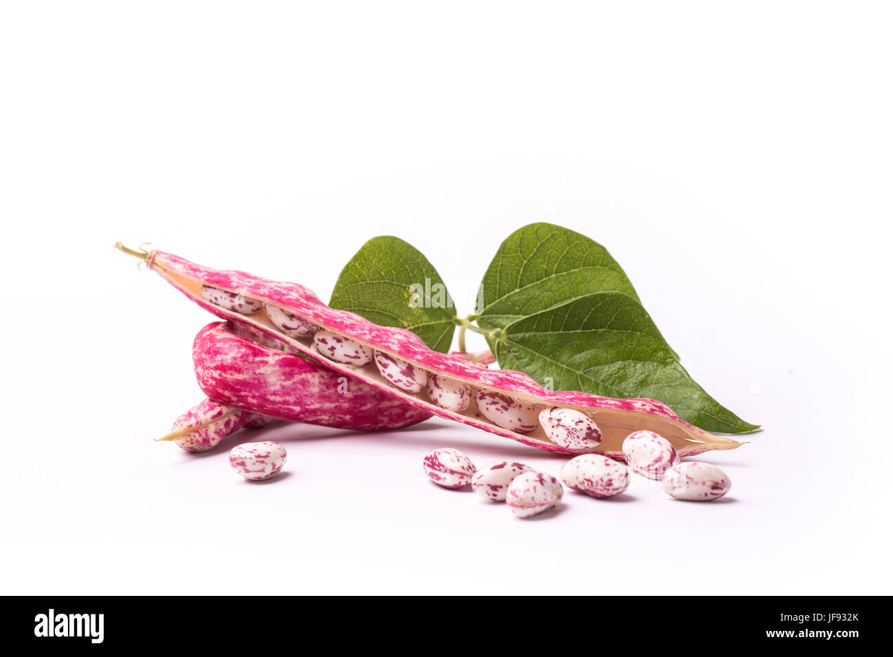 Common beans or phaseolus vulgaris on isolated white background Stock Photo