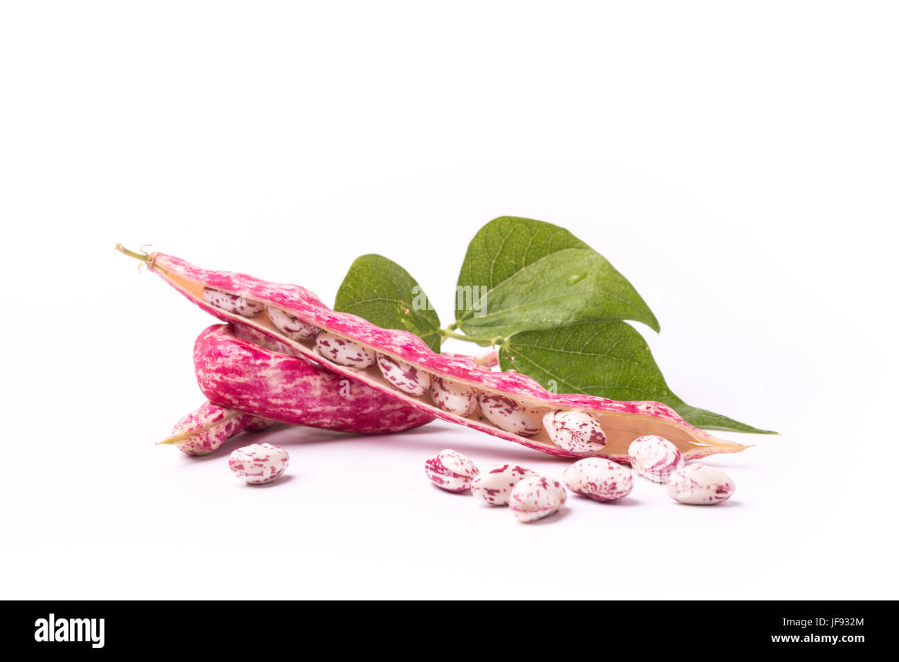 Common beans or phaseolus vulgaris on isolated white background Stock Photo