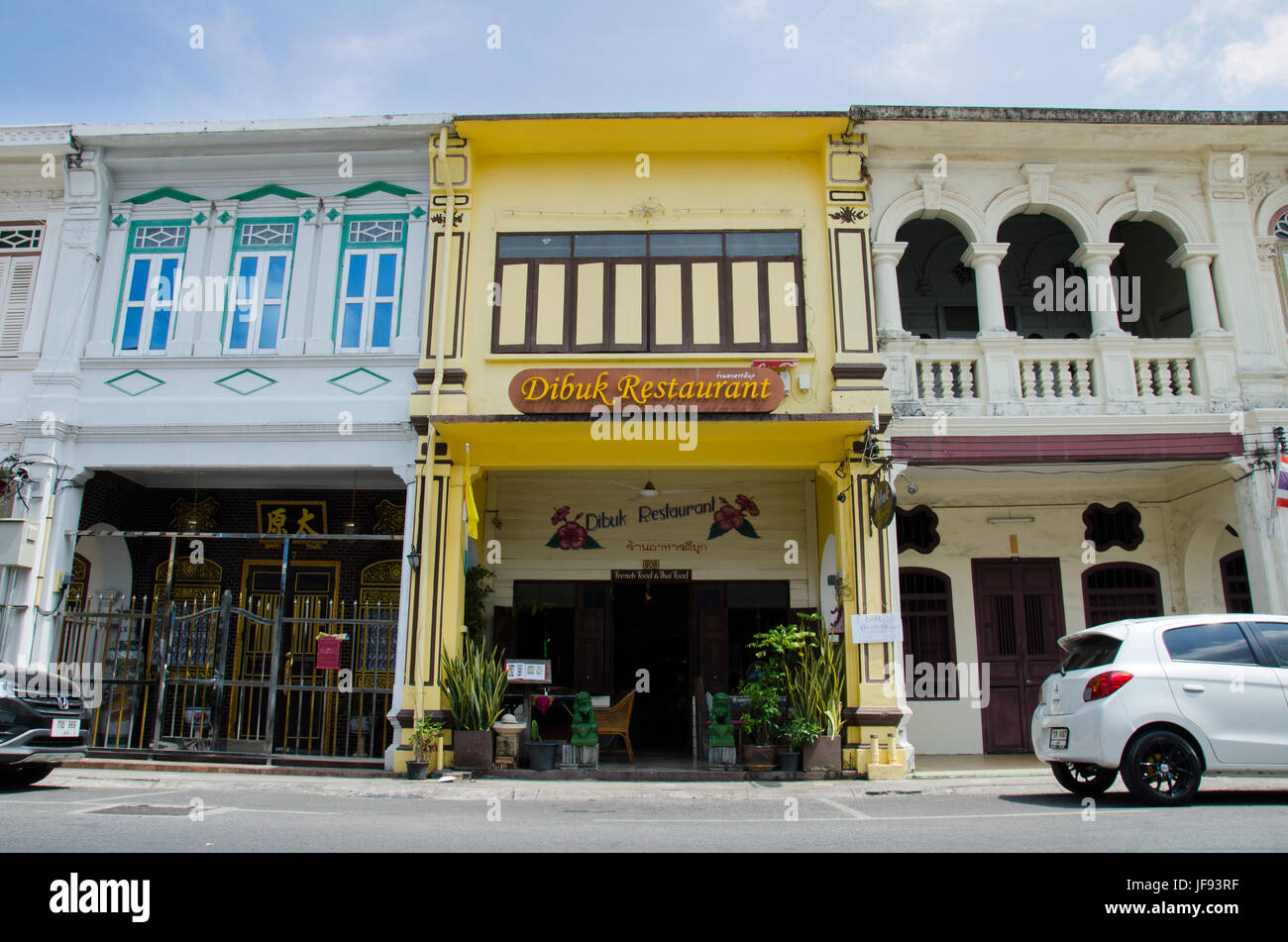 PHUKET - MAY 03 : Building, Sino-Portuguese Architecture, in old town at Phuket  vestige historic stories of trade and architecture in Thailand. Stock Photo