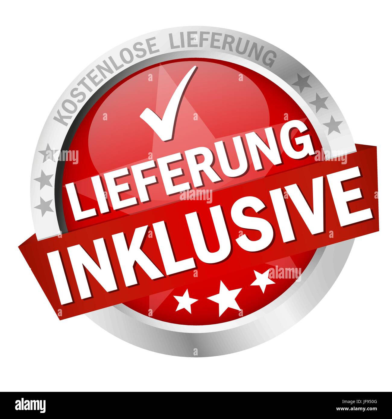 button with banner delivery included Stock Vector
