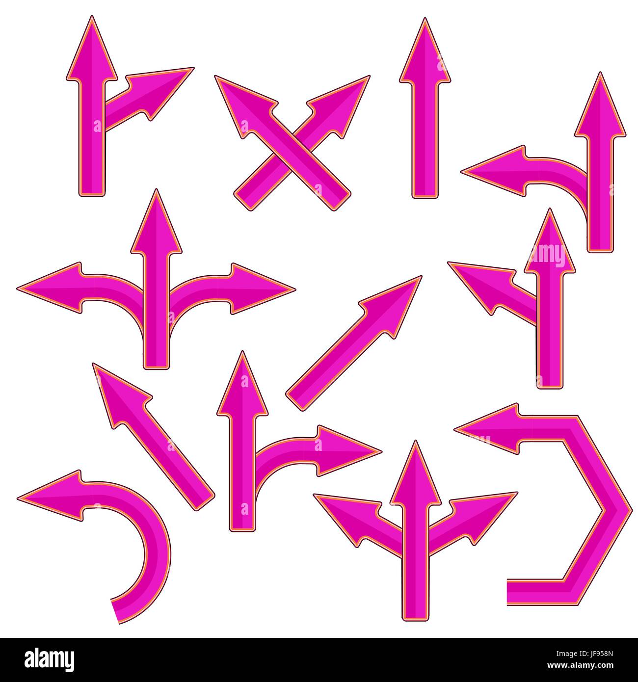 Set of Pink Arrows Isolatedon White Background Stock Vector Image & Art ...