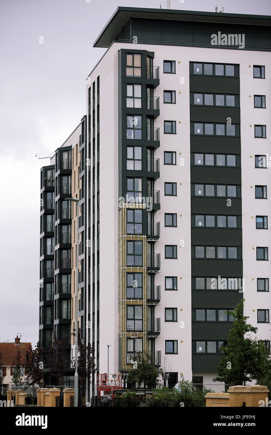 The exposed insulation after cladding panels were removed at Kennedy