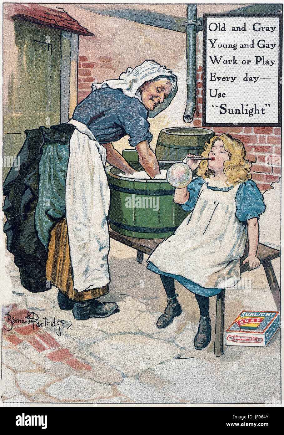 SUNLIGHT SOAP  Advert for the Lever Brothers product about 1890 Stock Photo