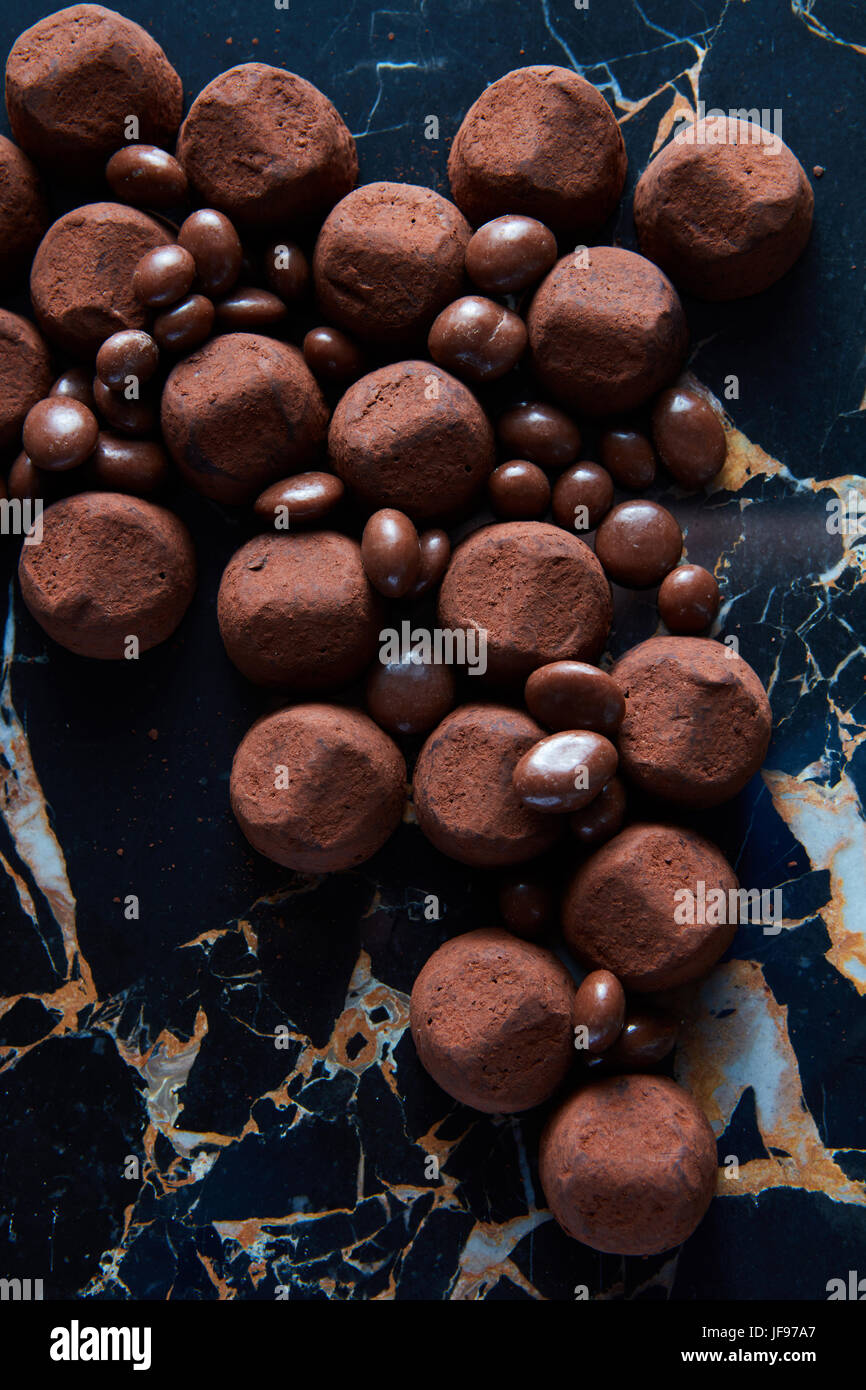 delicious chocolate truffles Stock Photo