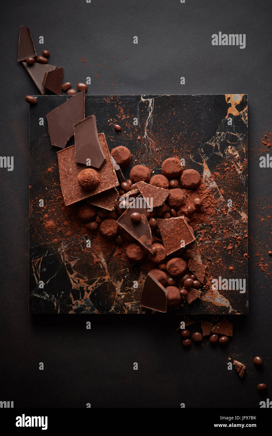 Assorted dark chocolate truffles Stock Photo Alamy