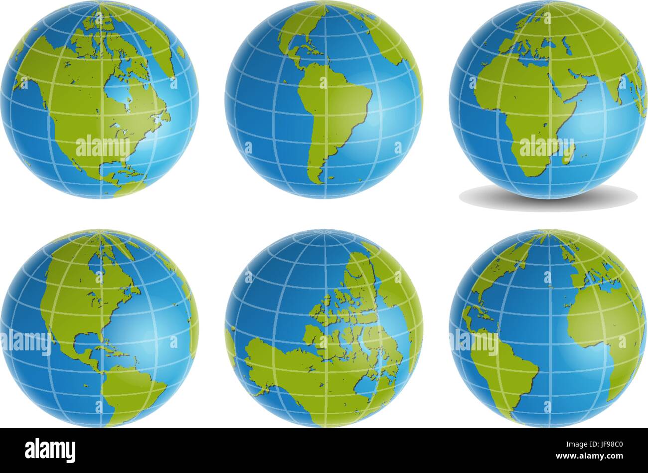 globe 3d blue green vector set Stock Vector Image & Art - Alamy