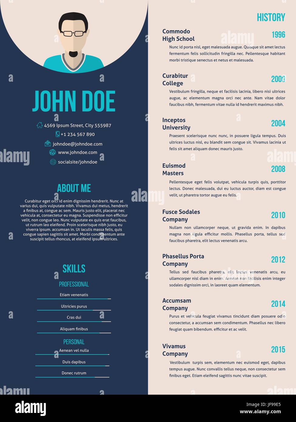 New cv resume template Stock Vector Image & Art - Alamy
