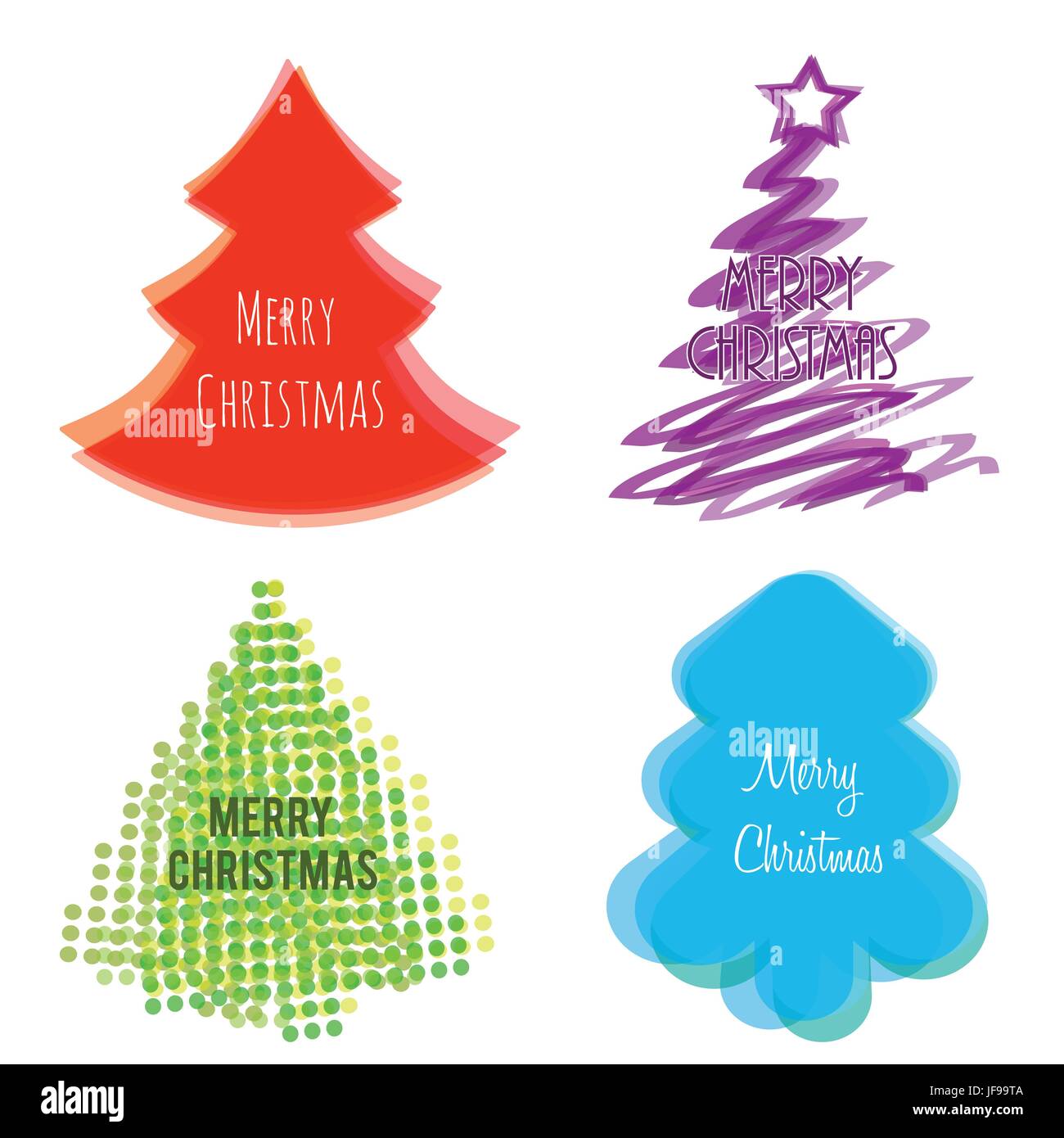 Christmas tree set flat style Stock Vector Image & Art - Alamy