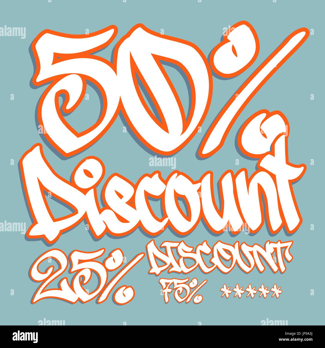 Fifty percent discount tag in graffiti style Stock Vector Image & Art ...