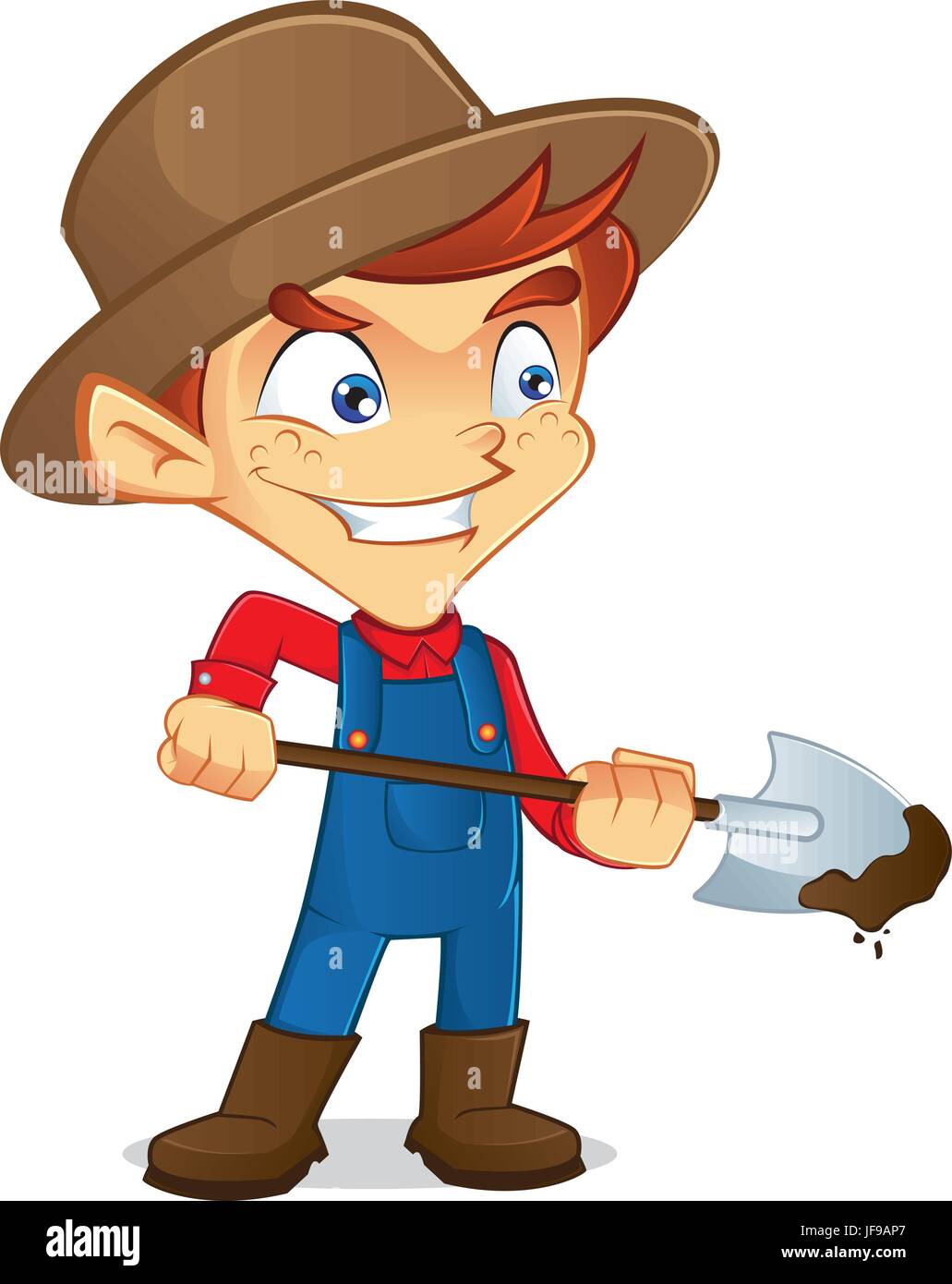Cartoon farmer holding rake hi-res stock photography and images - Alamy