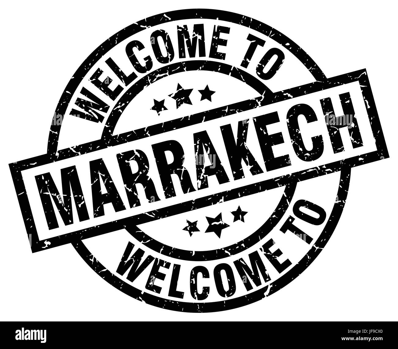 welcome to Marrakech black stamp Stock Vector