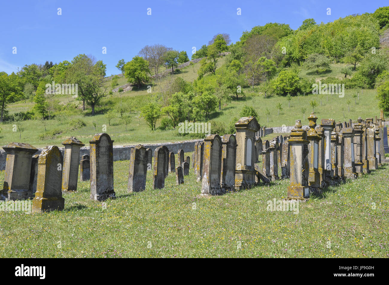Jewish Cemetery nearby Hohebach, Germany Stock Photo