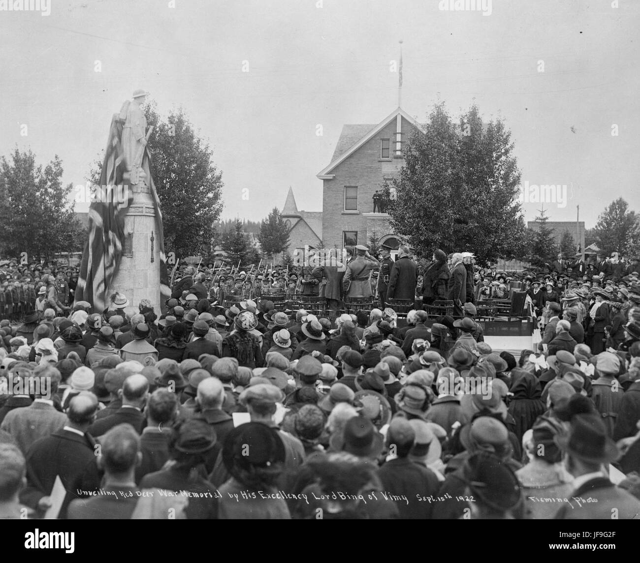 Unveiling the Red Deer War Memorial 33051107114 o Stock Photo