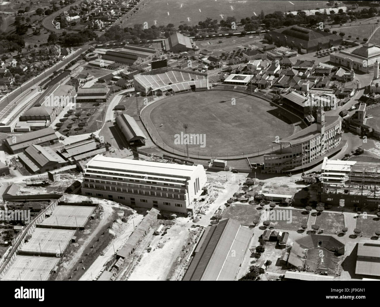 An aerial view of the Sydney Showground on November 26, 1937 ...