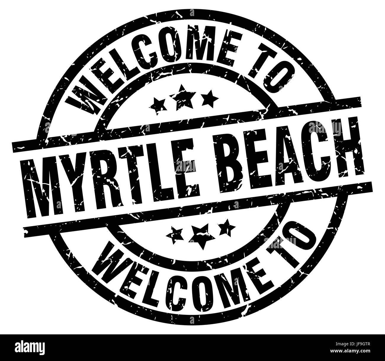 welcome to Myrtle Beach black stamp Stock Vector