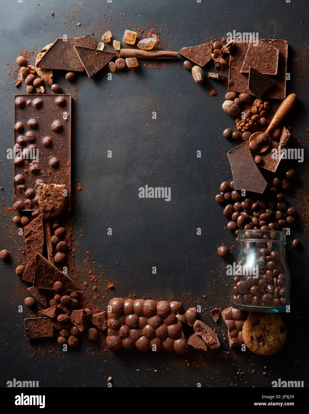 frame of chocolates Stock Photo