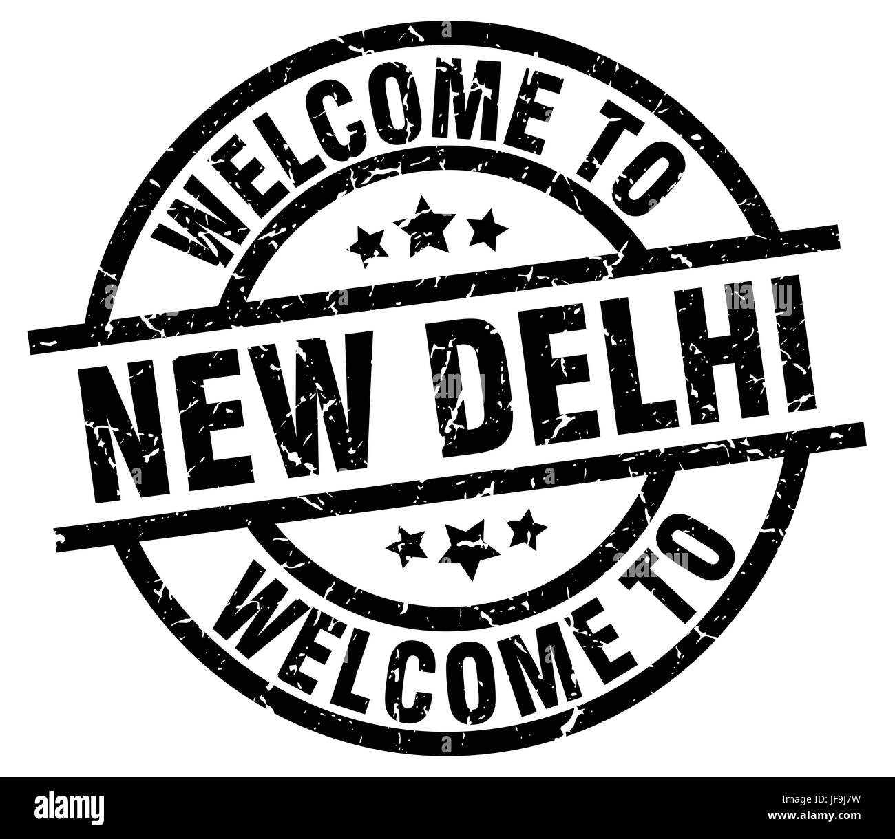 welcome to New Delhi black stamp Stock Vector