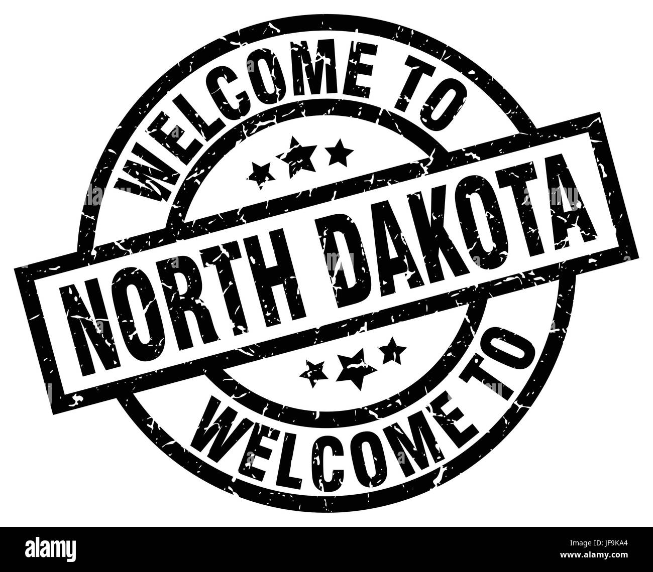 welcome to North Dakota black stamp Stock Vector