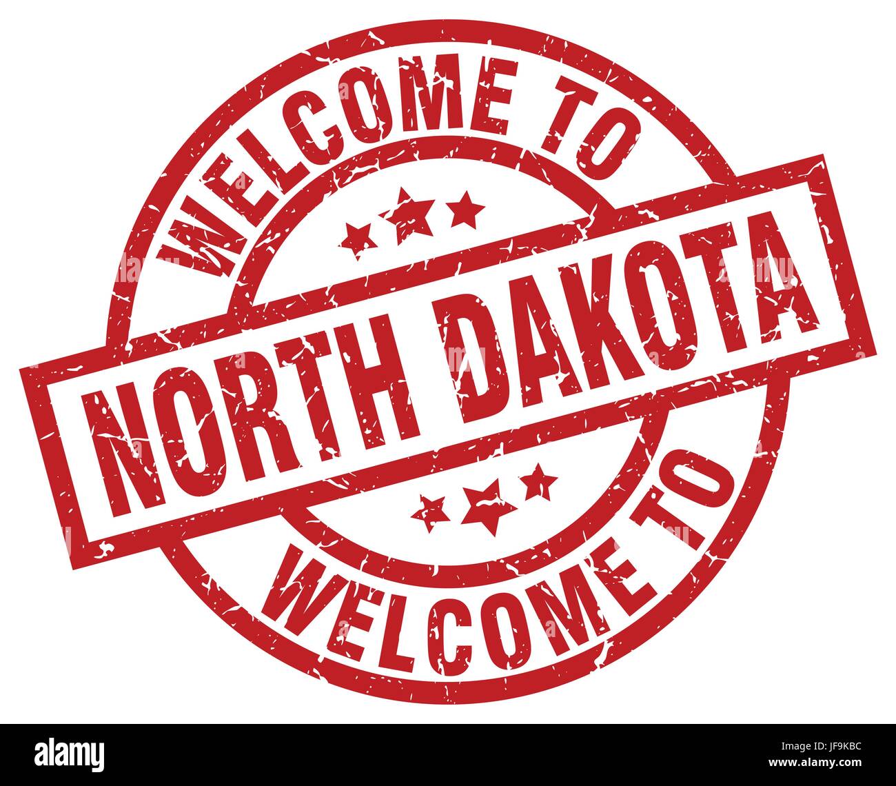 welcome to North Dakota red stamp Stock Vector