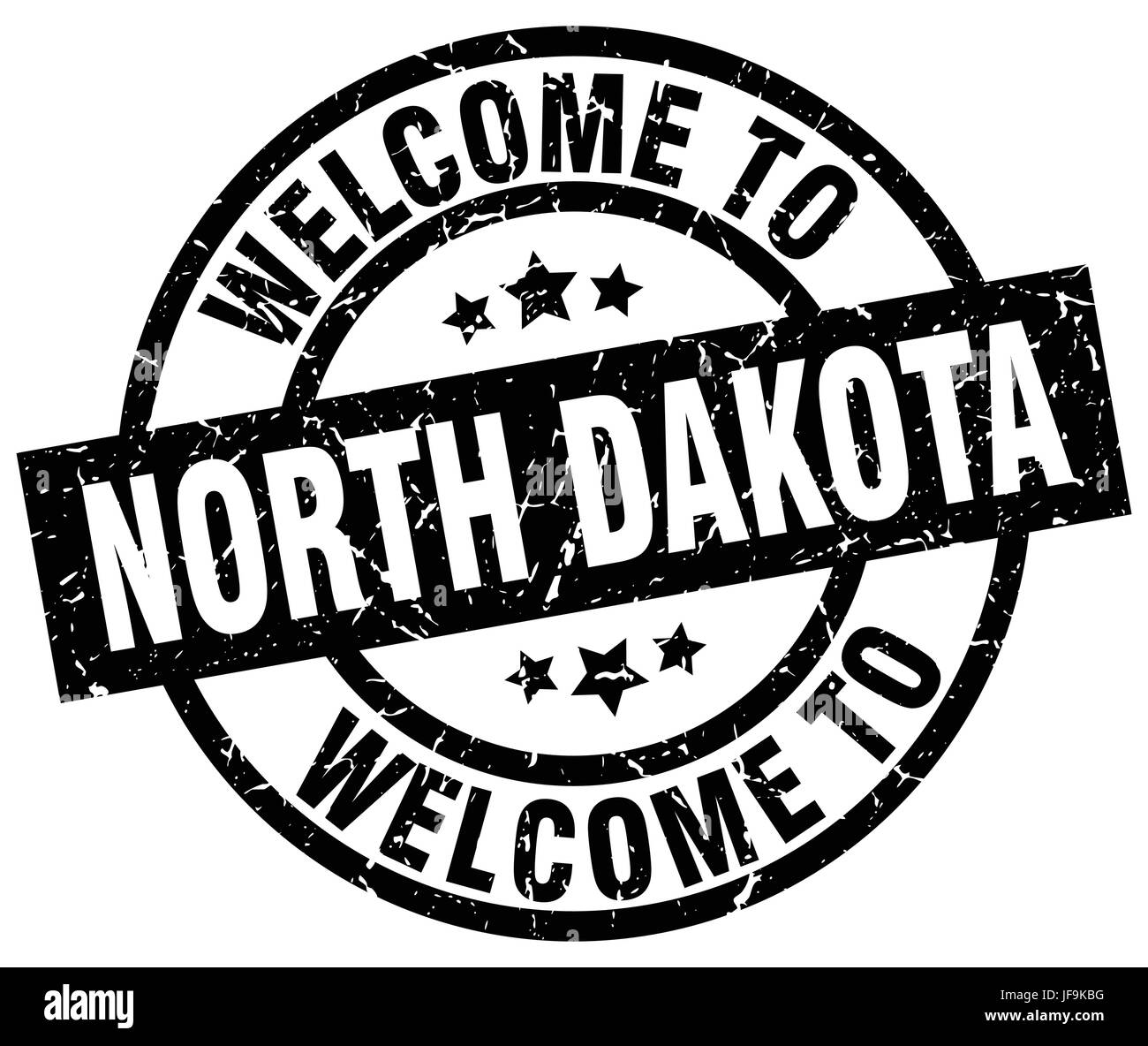 welcome to North Dakota black stamp Stock Vector