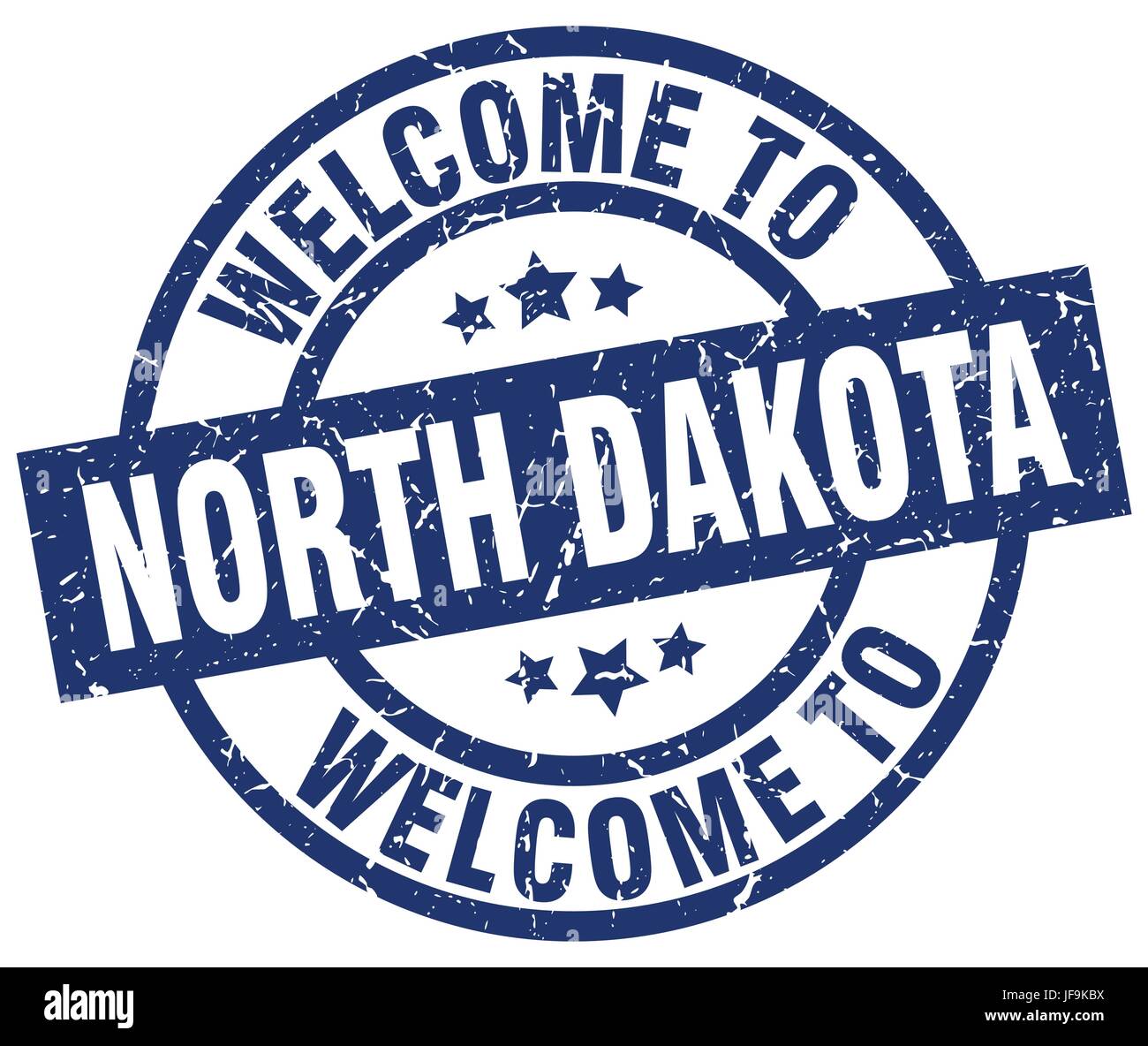 welcome to North Dakota blue stamp Stock Vector