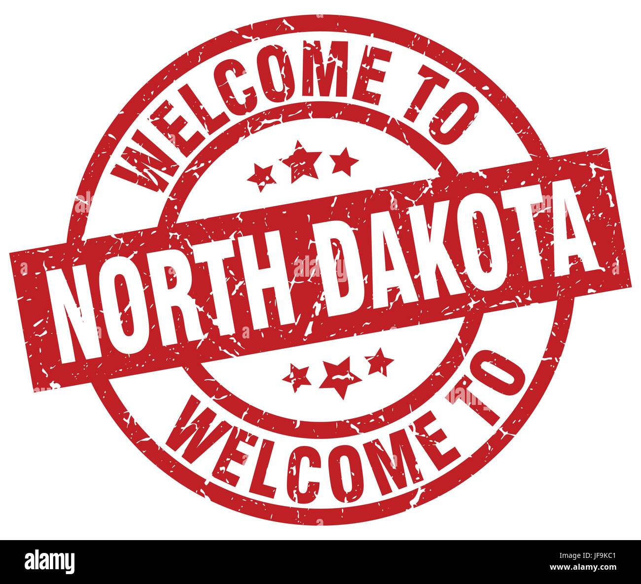 welcome to North Dakota red stamp Stock Vector