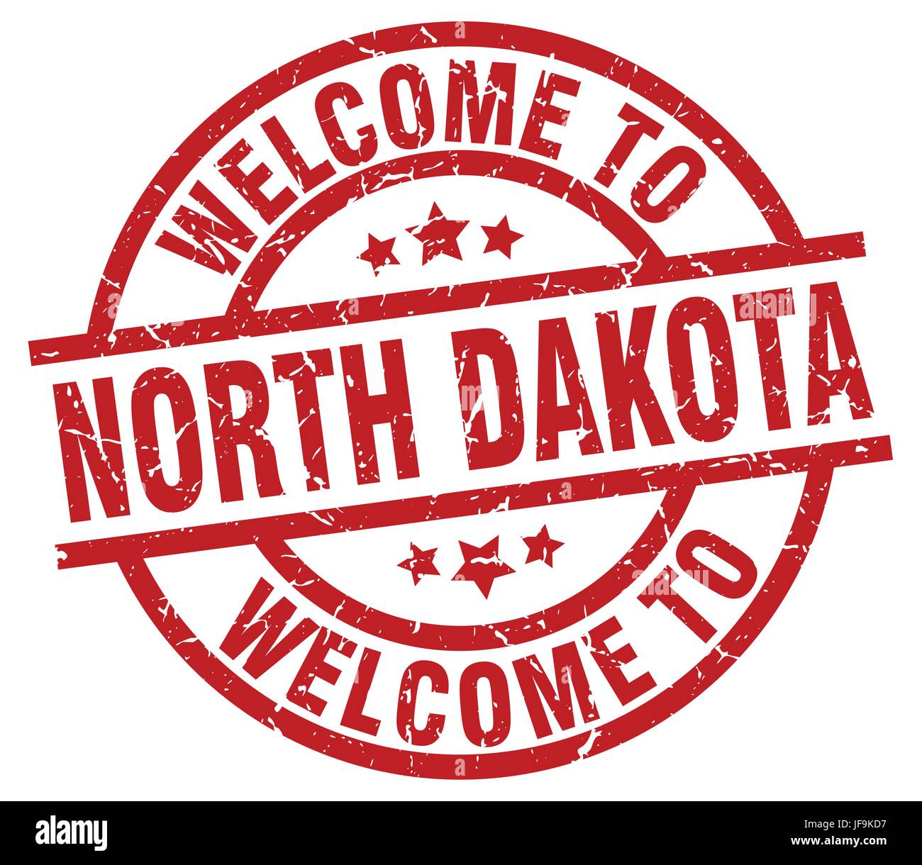 welcome to North Dakota red stamp Stock Vector