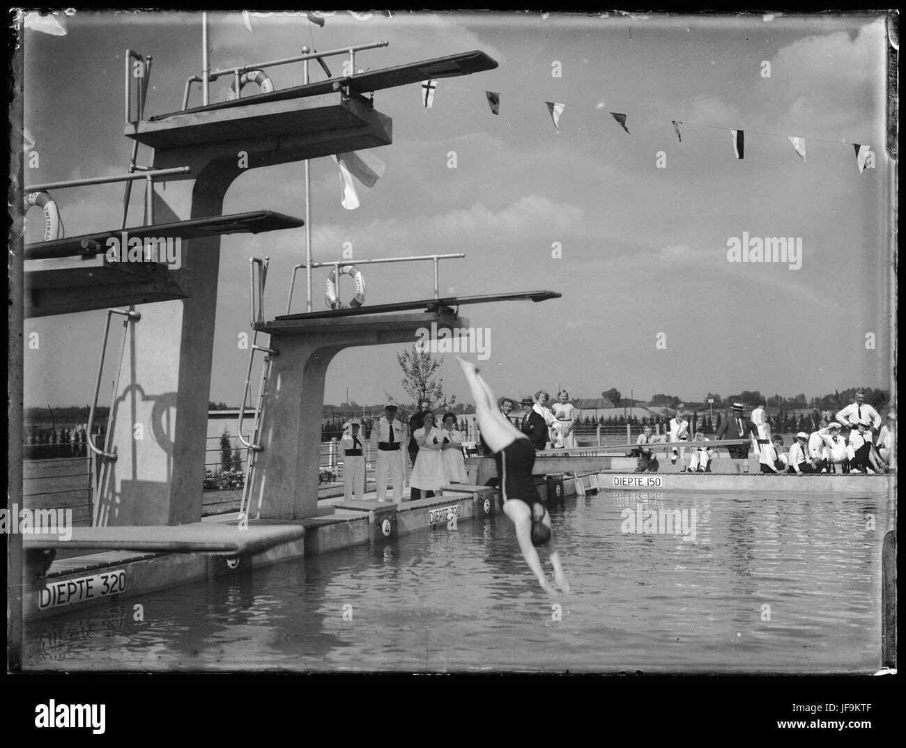 Family holiday swimming pool Black and White Stock Photos & Images - Alamy