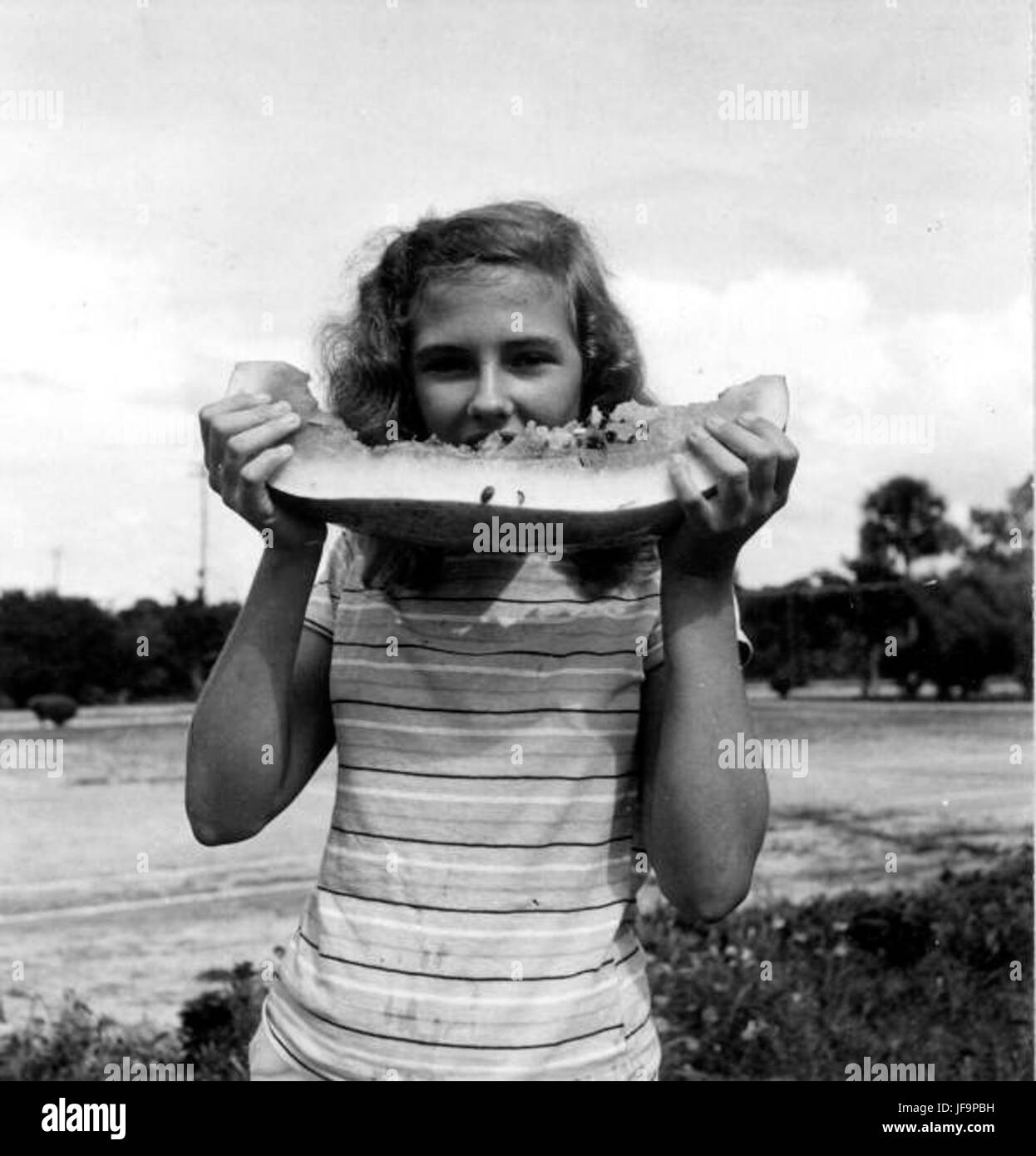 14 year old Priscilla Stevens at the Florida Watermelon Festival Stock Photo