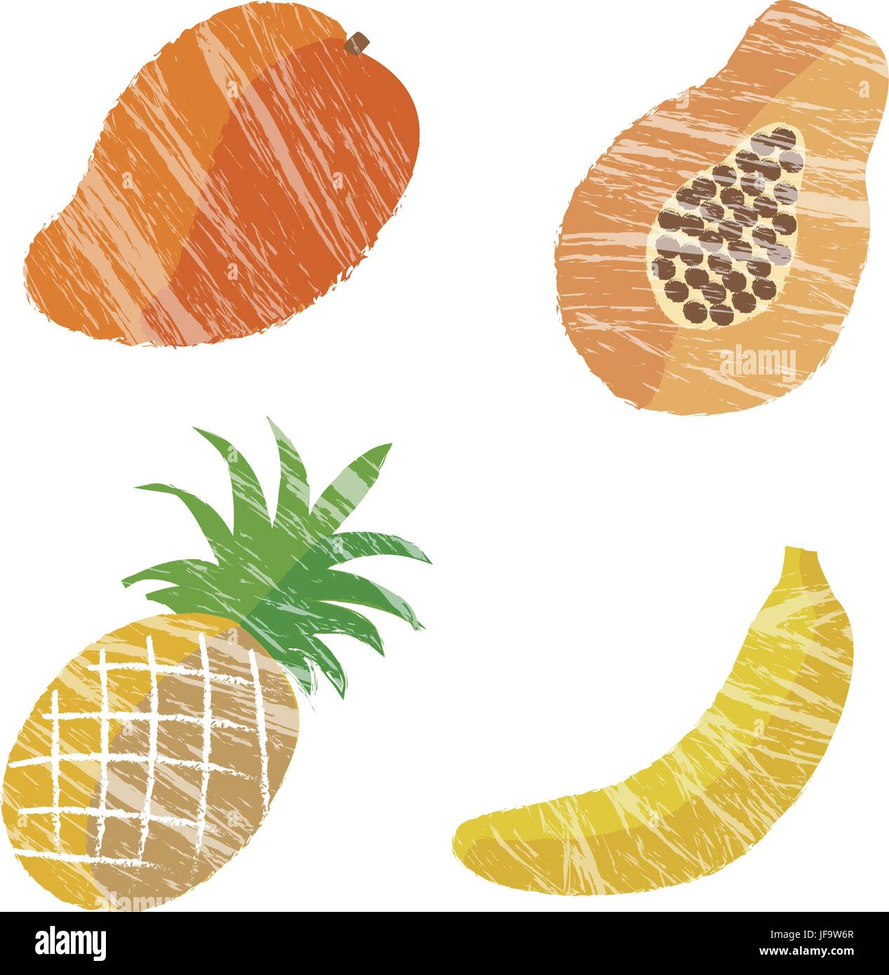 Tropical fruits illustration hi-res stock photography and images - Alamy