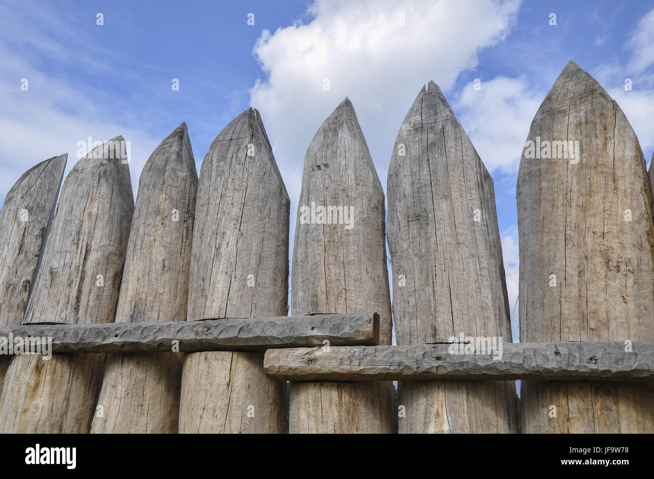 Reconstructed Limes palisade trench, Germany Stock Photo