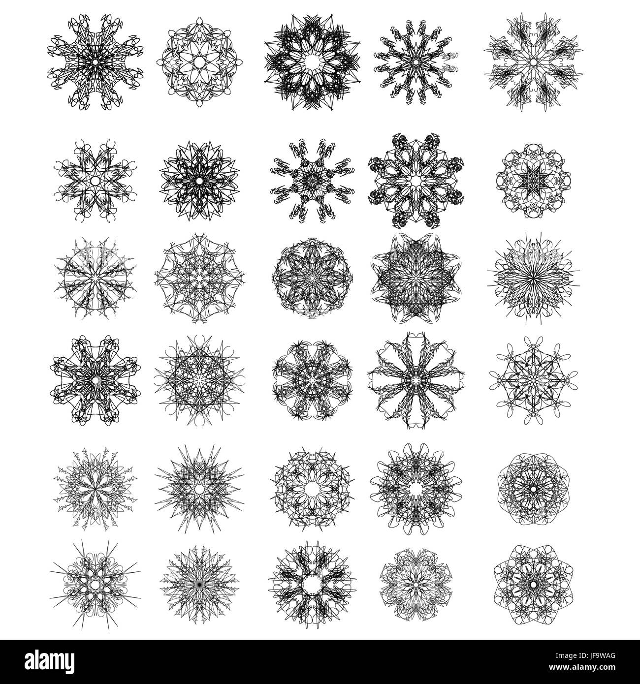 Set of Snowflakes Isolated on White Background Stock Vector Image & Art ...