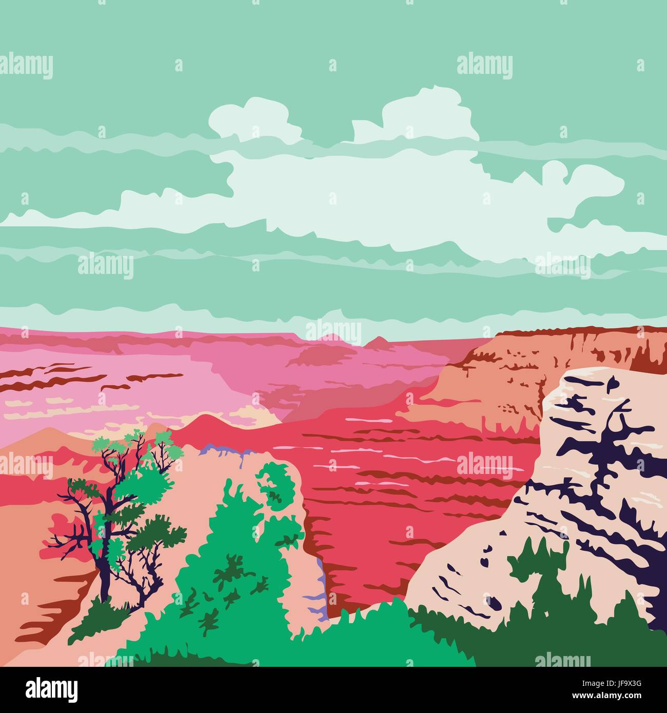 Grand Canyon Arizona WPA Stock Vector Image & Art - Alamy