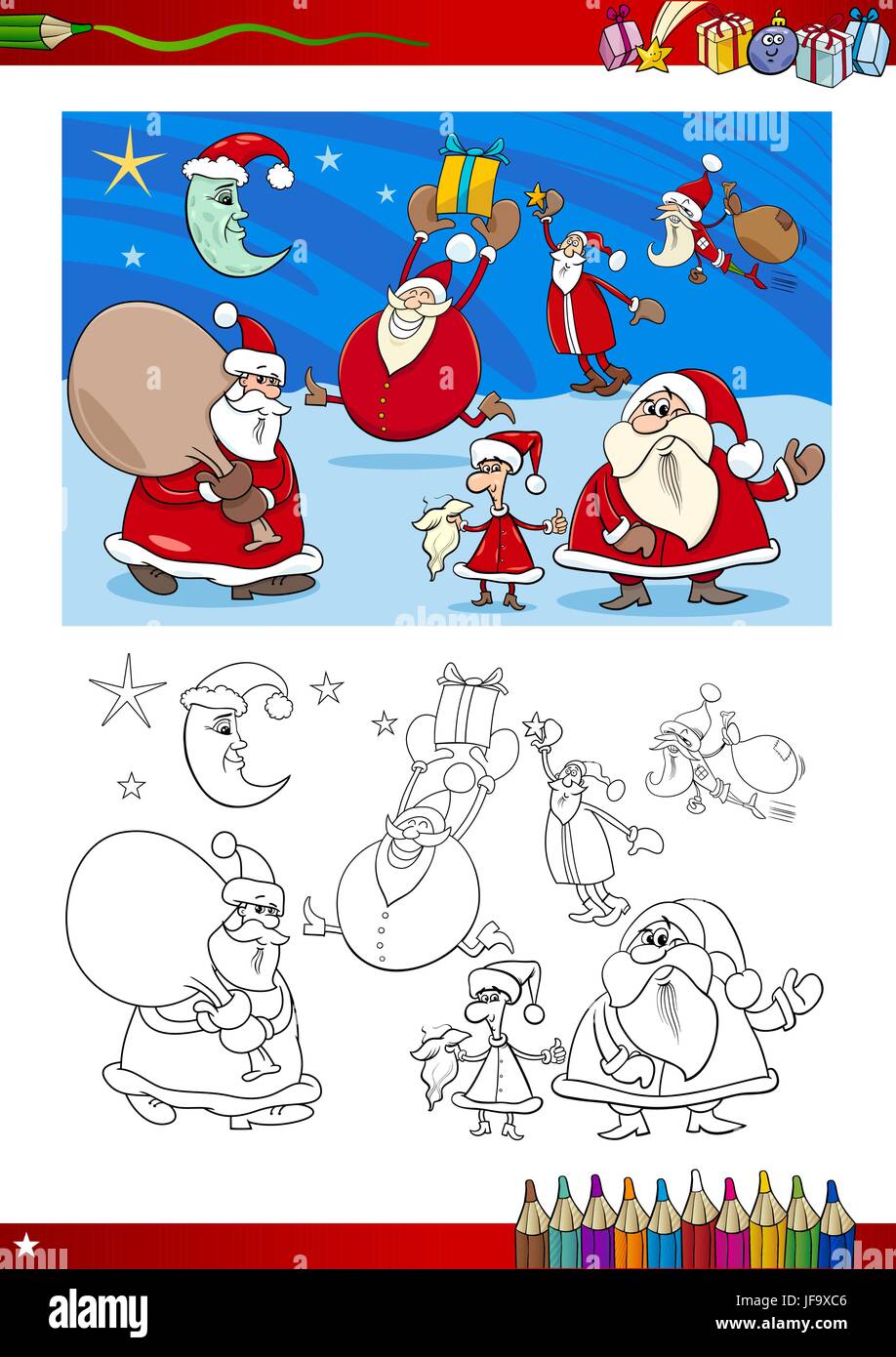 santa clauses coloring page Stock Vector Image & Art Alamy