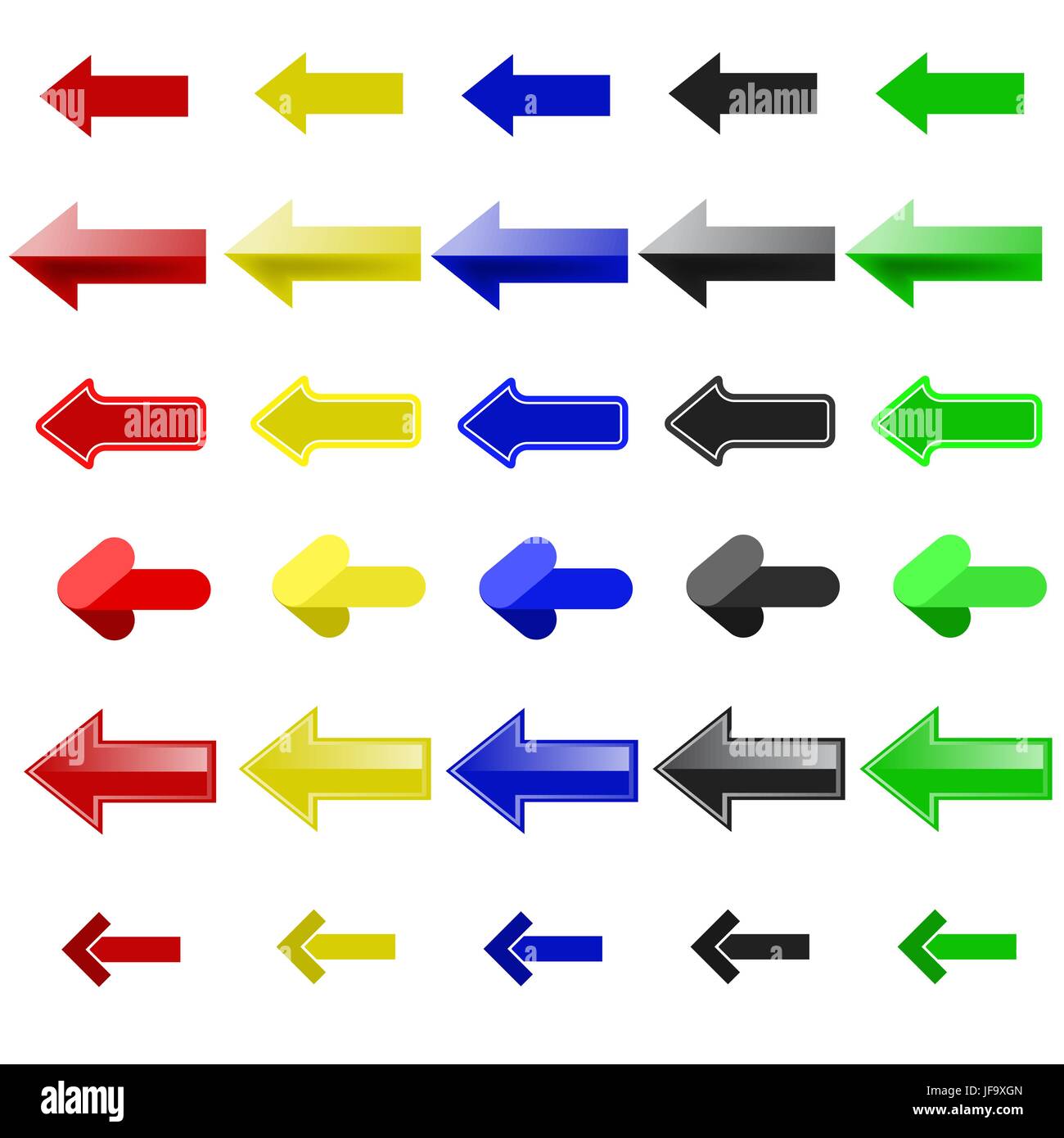 Set of Colorful Arrows Isolated on White Background Stock Vector Image ...